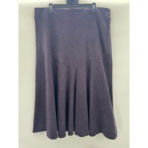 Vintage Isle Women 18 Midi Skirt Purple Retro Faux Suede Asymmetrical Y2K Boho